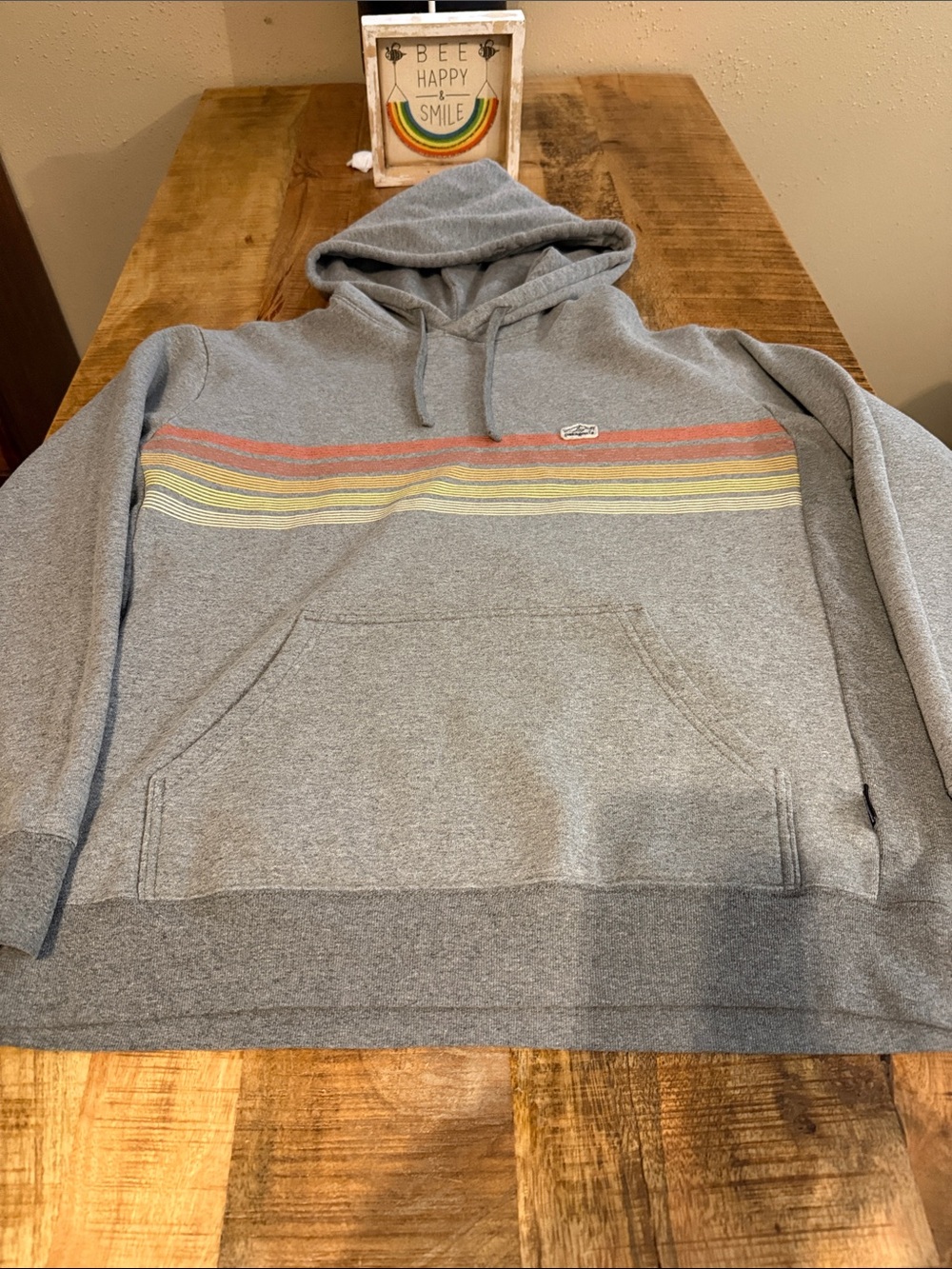 Patagonia Men's Gray Hoodie with Retro Stripe
